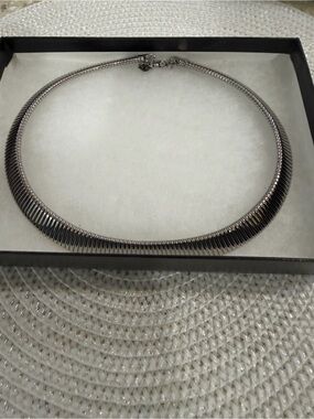 Park Lane Silver-Tone Ribbed Collar Necklace